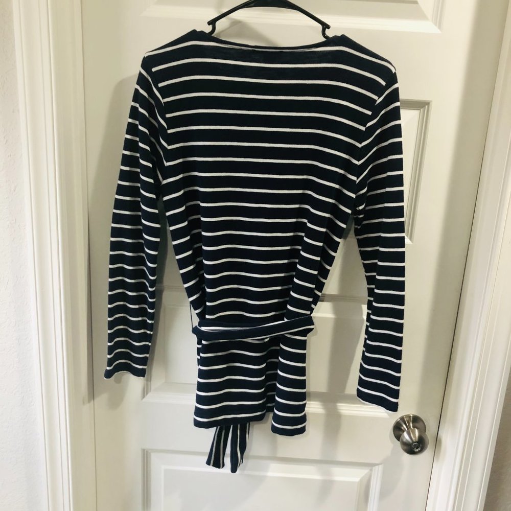 J. Crew Mercantile Small Blue & White Striped Top - Picture 2 of 7